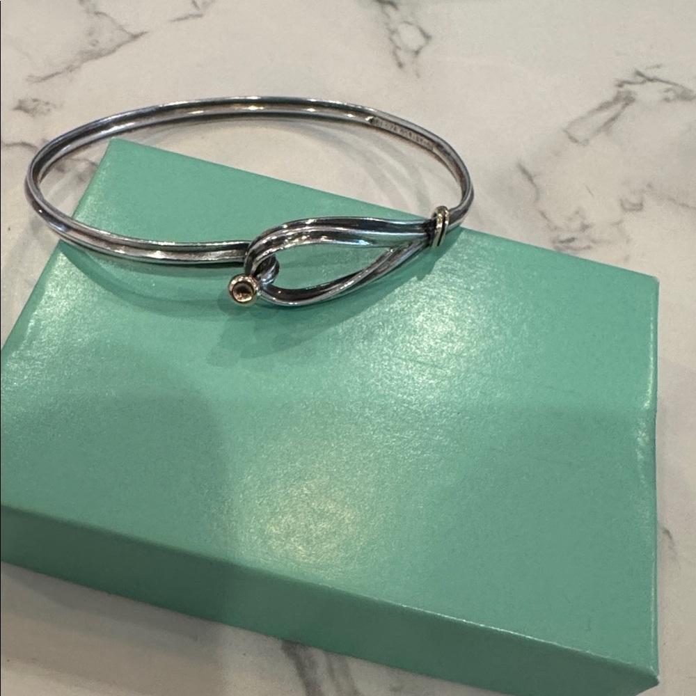 Elegant Silver and Gold Knot Bracelet TIffany and Co